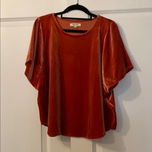 Madewell velvet blouse